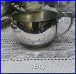 Vintage Silver Plated 15 Piece PUNCH BOWL SET 12 Cups PLATE Bowl LADLE