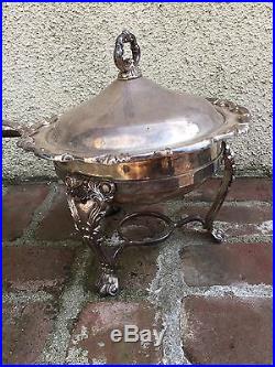 Vintage Silver Plated Covered Serving Dish With Handle