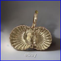 Vintage Silver Plated Double Shell Shaped Butter, Caviar, Jam, Dish