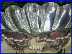 Vintage Silver Plated Grape and Vine Scalloped Footed Decorative Centerpiece