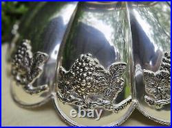 Vintage Silver Plated Grape and Vine Scalloped Footed Decorative Centerpiece