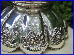 Vintage Silver Plated Grape and Vine Scalloped Footed Decorative Centerpiece