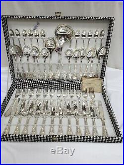 Vintage Silver-Plated Italian 12 Place Settings (51 Items) Canteen Of Cutlery