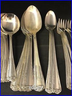Vintage Silver Plated Oneida Wm. A. Rogers Hotel Plate Part Cutlery Set 57 Pieces