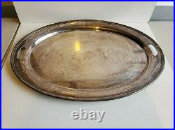 Vintage Silver Plated Open Handle Large Serving Tray 22'' by 16'