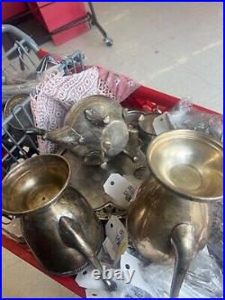 Vintage Silver Plated Ornate Tea Set 7 Piece including Serving Tray