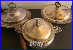 Vintage Silver Plated Serving Tray Assorted Lot Of 16 Pieces USE