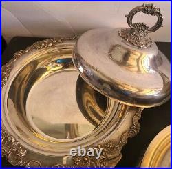 Vintage Silver Plated Serving Tray Assorted Lot Of 16 Pieces USE