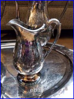 Vintage Silver Plated Tea Set WILCOX INTERNATIONAL Coffee Tea Pots Creamer Sugar