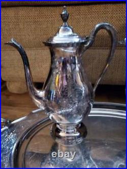 Vintage Silver Plated Tea Set WILCOX INTERNATIONAL Coffee Tea Pots Creamer Sugar