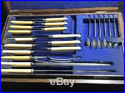 Vintage Silver Plated Walker & Hall Cutlery Set-41 Piece, 6 Setting