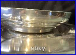 Vintage Silver Played Over Copper Lazy Suzan 19.5 Tray