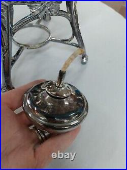 Vintage Silver plated Coffee Tea Carafe Warming Stand