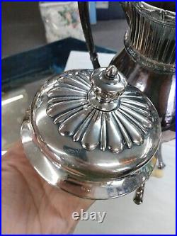 Vintage Silver plated Coffee Tea Carafe Warming Stand