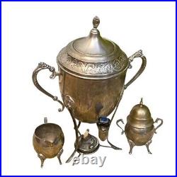 Vintage Silver-plated Coffee/Tea Dispenser Creamer Pot Lidded/Footed Sugar Bowl