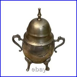 Vintage Silver-plated Coffee/Tea Dispenser Creamer Pot Lidded/Footed Sugar Bowl