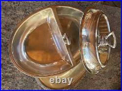 Vintage Silver plated serving dishes set with teapot and candles (15 pieces)