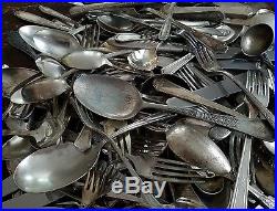 Vintage Silverplate Flatware Craft Lot 284Pc Silverware Spoons Forks Knives Mix