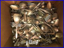 Vintage Silverplate Flatware Lot 400 Pc Silverware Spoons Forks Knives Mix Roger