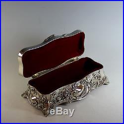 Vintage Silverplate Jewelry Box with Velvet Lining Silver Plate
