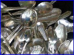 Vintage Silverplate Lot of 270 pcs Silverware Spoons Craft Use Resale