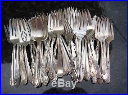 Vintage Silverplate Meat Serving Forks Craft Grade Flatware Lot of 30