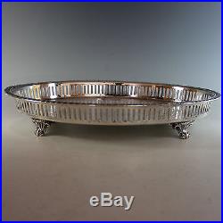 Vintage Silverplate Reticulated Oval Gallery Tray Leonard