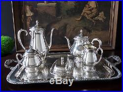 Vintage Silverplate Tea Coffee Set Set Sugar Creamer Butter And Tray Community