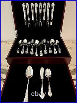 Vintage Silverplated Flatware Set For 8 People + Serving Dishes WMA Rogers