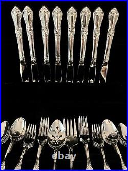 Vintage Silverplated Flatware Set For 8 People + Serving Dishes WMA Rogers