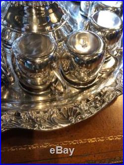 Vintage Silverplated Punch Bowl, Ladle, Tray, 20 cups Elegant