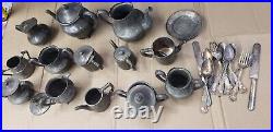 Vintage Silverware Silver Plated Teapot Cups Kettle Lot