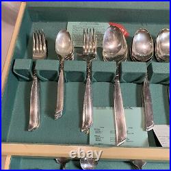 Vintage South Seas Community Silverplate Flatware Set with Case 52 PC