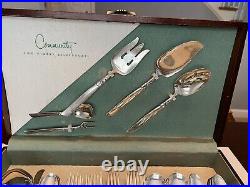 Vintage South Seas Community Silverplate Flatware Set with Case 59 Piece Set