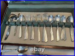 Vintage South Seas Community Silverplate Flatware Set with Case 59 Piece Set