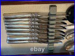 Vintage South Seas Community Silverplate Flatware Set with Case 59 Piece Set