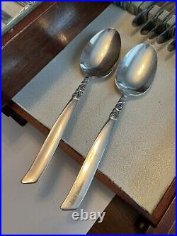 Vintage South Seas Community Silverplate Flatware Set with Case 59 Piece Set