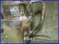 Vintage Square/Octagon Shape Coffee Pot Silver Plate Hand Chased Deer Design