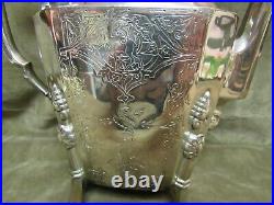 Vintage Square/Octagon Shape Coffee Pot Silver Plate Hand Chased Deer Design