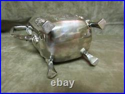 Vintage Square/Octagon Shape Coffee Pot Silver Plate Hand Chased Deer Design