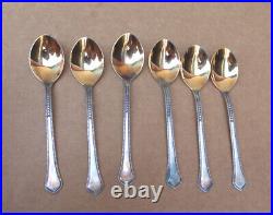 Vintage Sterling Gold Plated 925 U260 Set of 6 Dematisse Spoons with Box Two Tone