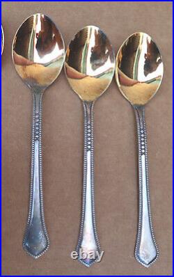 Vintage Sterling Gold Plated 925 U260 Set of 6 Dematisse Spoons with Box Two Tone