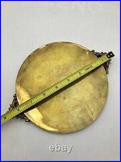 Vintage Sterling Silver Gold Plated Communion Plate with Handles Engraved Read