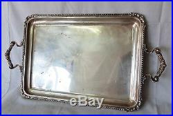 Vintage Sterling Silver Serving Waiter Tray ART NOUVEAU ornate platter 1.4kg