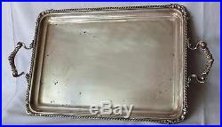 Vintage Sterling Silver Serving Waiter Tray ART NOUVEAU ornate platter 1.4kg