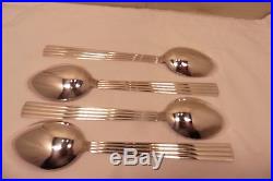 Vintage Sterling Silver Set Of 4four Georg Jensen, Bernadotte Large Spoons