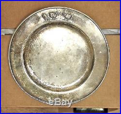 Vintage Sterling The Kalo Shop Hand Wrought Plate w Chickens 240.1 grams