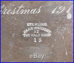 Vintage Sterling The Kalo Shop Hand Wrought Plate w Chickens 240.1 grams