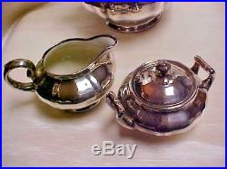 Vintage Sterling silver Clad Rosenthal Coffee pot Sugar Creamer Set 1950's Era