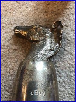 Vintage Stirrup Cup Horse Dog Rabbit Deer Head Goblet 5.5 Tall Lot Of 4